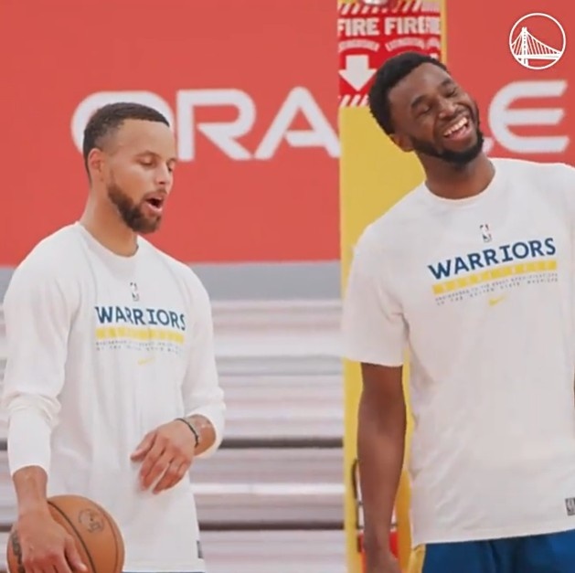 Wiggins與Curry合練嘴哥笑容依舊溫暖純真！