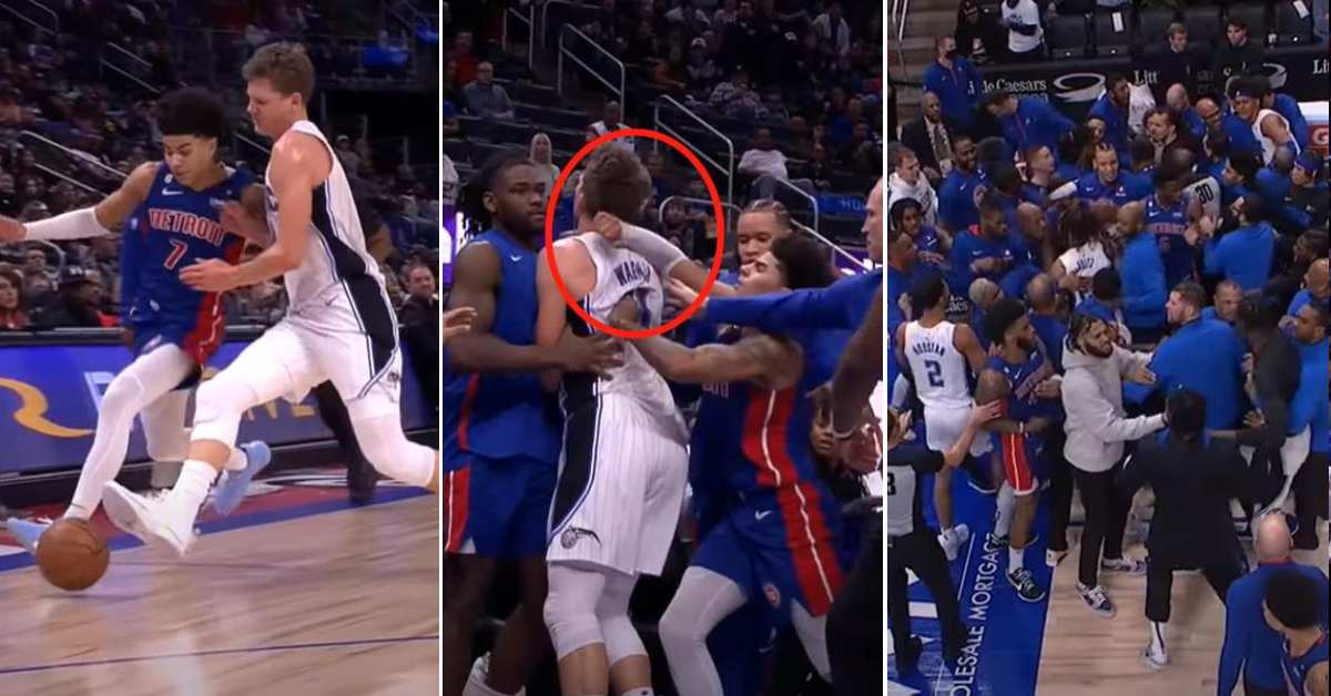 NBA / 【影片】奧本山亂鬥2.0？Hayes救球被Wagner陰招推飛！雙方球員上前爆發嚴重衝突