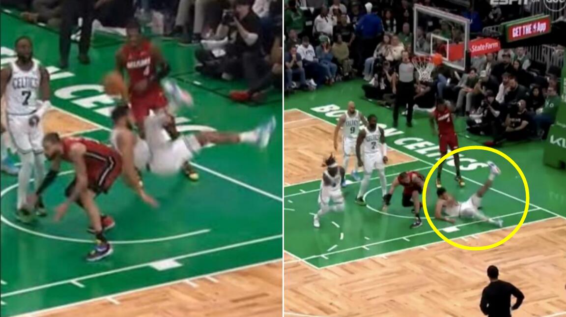 NBA / 【影片】廢人一幕爭議太大！熱火悍將背後搞偷襲，泰托姆重摔倒地，「白曼巴」怒斥：他就該被禁賽！